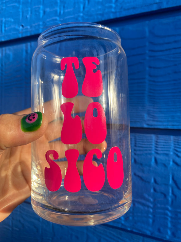 Te Lo Sico Beer Can Glass