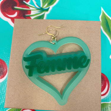 Femme Earrings | Green on Green