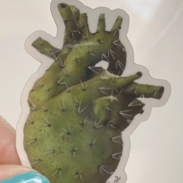 Corazon Espinado Nopal Heart Sticker (Small)