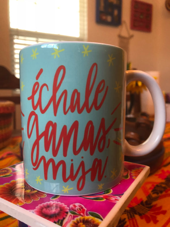 Échale Ganas Blue Mug by Very That | Full Color Mug | Chingona | Latina