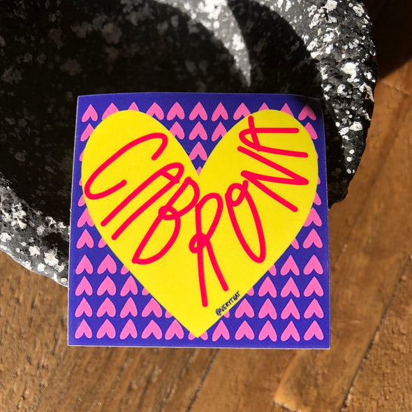 Cabrona Yellow Heart Sticker