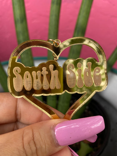South Side Mirrored Gold Acrylic Earrings