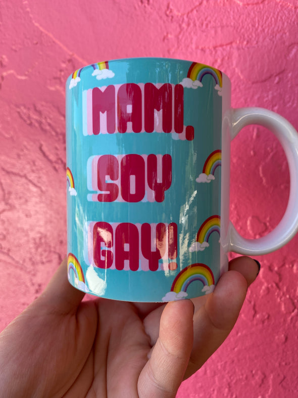 Mami Soy Gay Mug (blue background)