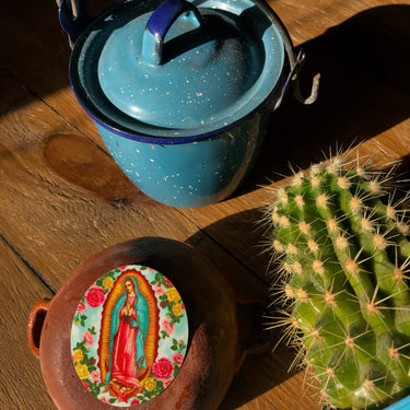 Virgencita Oval Sticker 2 x 2.25