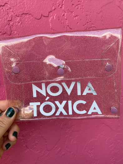 Novia Toxica Pink Glitter Clutch| Marble