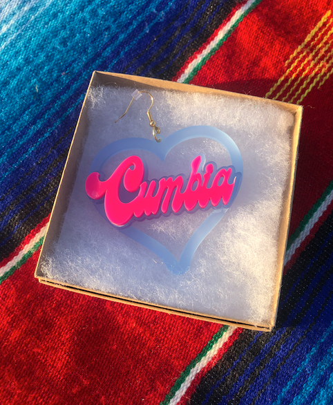 Cumbia Pink and Blue Acrylic Earrings