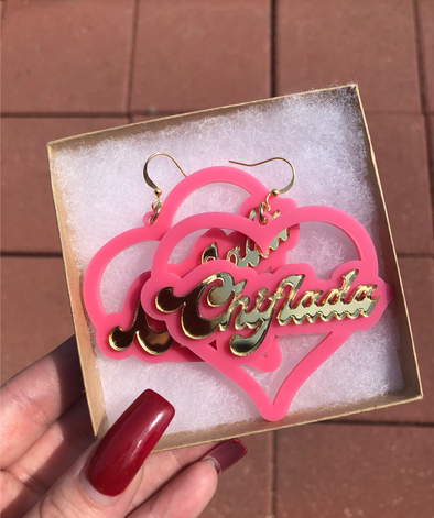 Chiflada Pink and Gold Earrings