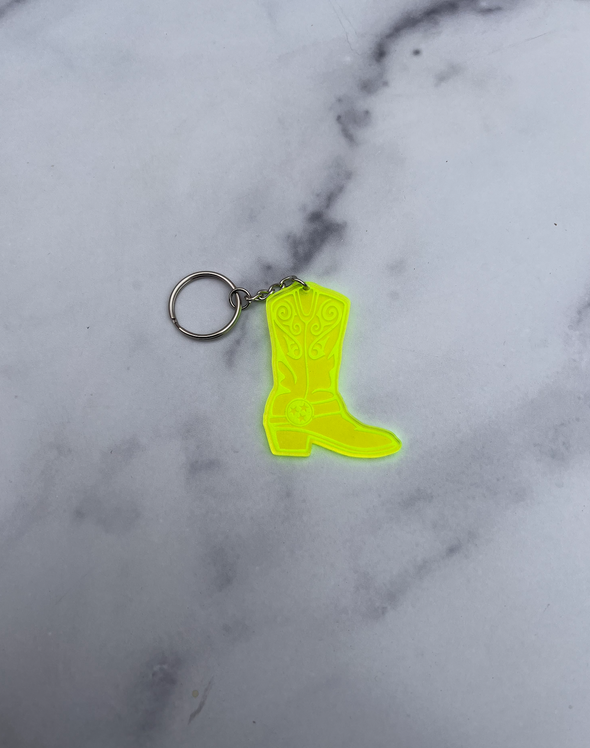 Cowboy Boot / Bota Acrylic Translucent Keychain