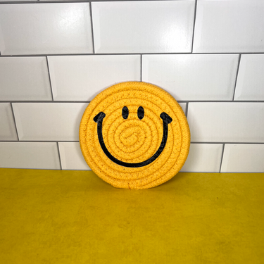 Smiley Face Coaster Yellow