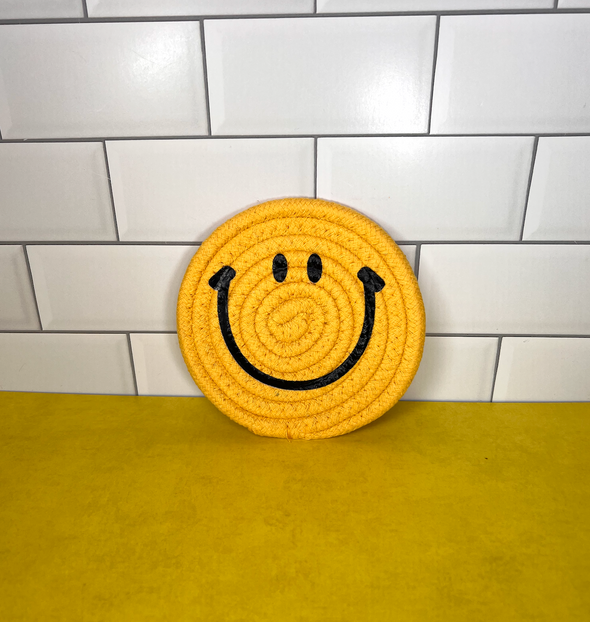 Smiley Face Coaster Yellow