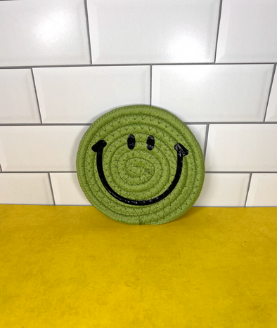 Smiley Face Coaster Green