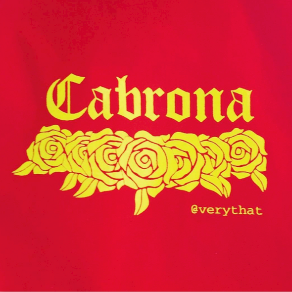 Cabrona sticker | red and yellow | Old English