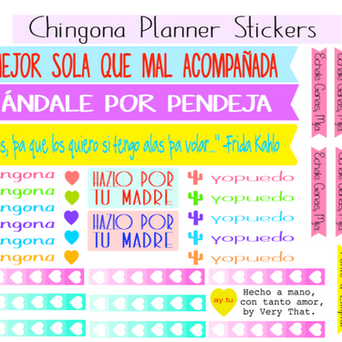 Colorful ChingonaSticker Sheet by Very That / Planner Journal Sticker Kit
