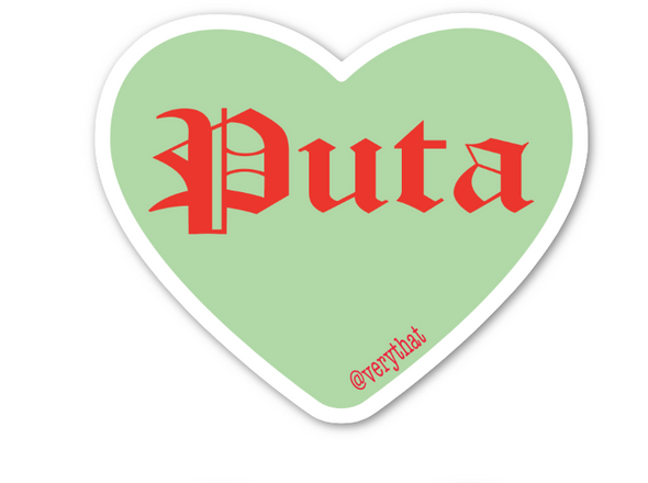 Puta Conversation Heart Sticker