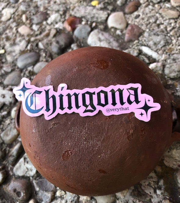 Chingona Old English Pink Sticker