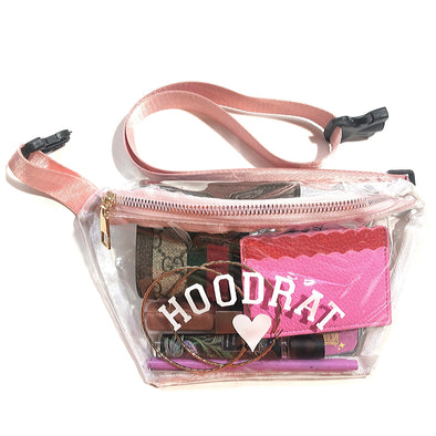 Hoodrat Clear Fanny Pack with Pink Straps
