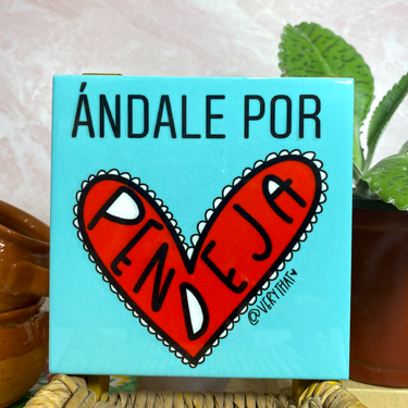 Andale Por Pendeja Heart Coaster