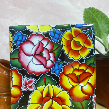 Tehuana Black / Floral Coaster