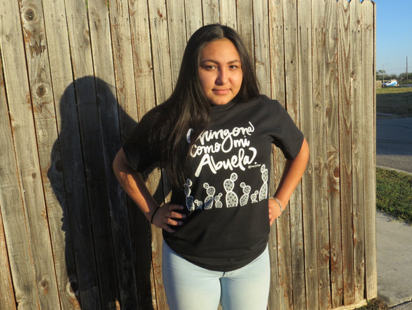 Chingona Como Mi Abuela T shirt in black & white by Very That | Now in Soft Style!