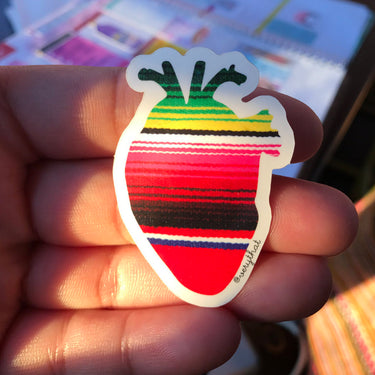 Serape Corazon | Sarape Heart Sticker | by Very That Sticker Water Resistant Sticker | Vinyl