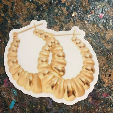 Gold Shrimp Earrings by Very That  | Water Resistant Sticker | Latina Sticker | Gold Sticker | Latina Sticker | Chingona | Yeti Decal
