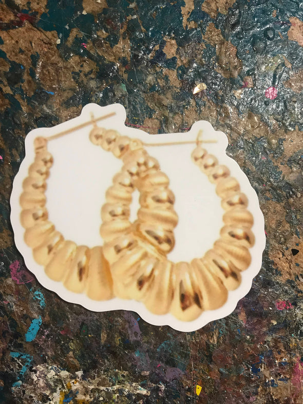 Gold Shrimp Earrings by Very That  | Water Resistant Sticker | Latina Sticker | Gold Sticker | Latina Sticker | Chingona | Yeti Decal