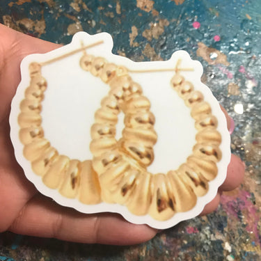 Gold Shrimp Earrings by Very That  | Water Resistant Sticker | Latina Sticker | Gold Sticker | Latina Sticker | Chingona | Yeti Decal