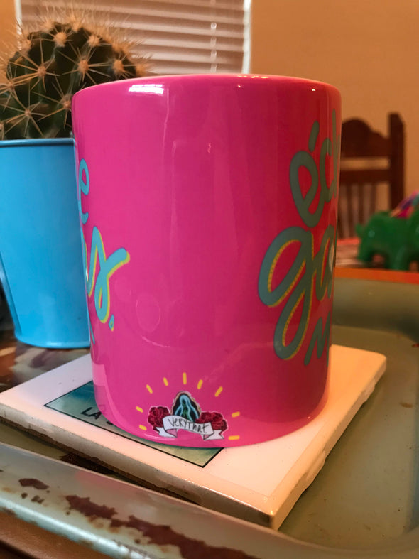 Echale Ganas Mug in PINK! by Very That | Full Color Mug | Chingona | Latina | Bidi Bidi | Latina Mug | Mug for Left Handed | Wrapped coffee