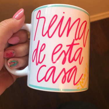 Reina de Esta Casa mug by Very That | Full Color Mug | Chingona | Latina | Bidi Bidi | Latina Mug | Mug for Left Handed | Wrapped coffee