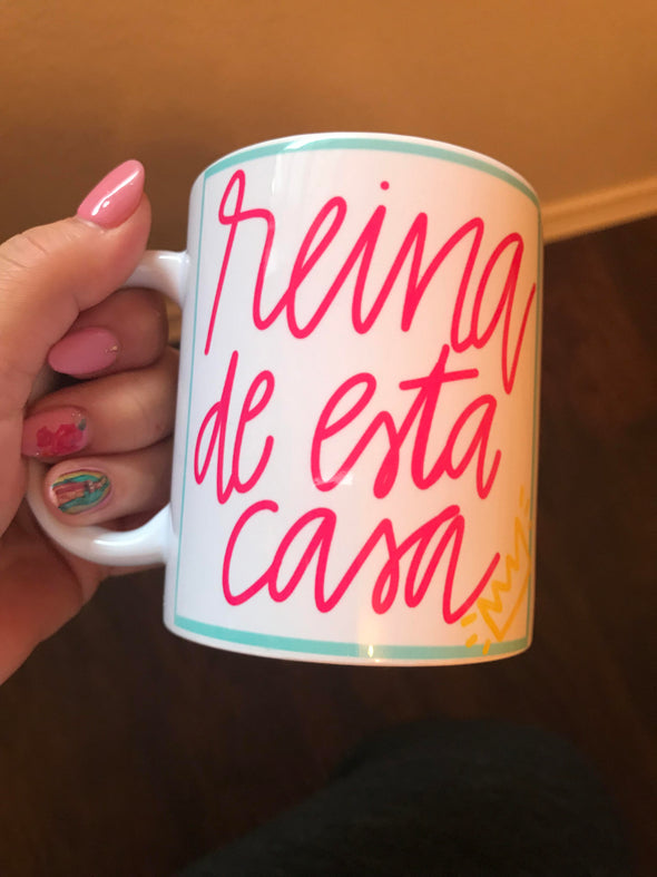Reina de Esta Casa mug by Very That | Full Color Mug | Chingona | Latina | Bidi Bidi | Latina Mug | Mug for Left Handed | Wrapped coffee