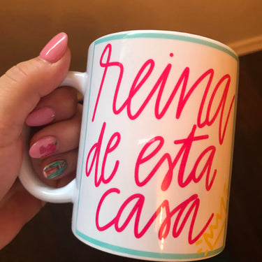 Reina de Esta Casa mug by Very That | Full Color Mug | Chingona | Latina | Bidi Bidi | Latina Mug | Mug for Left Handed | Wrapped coffee