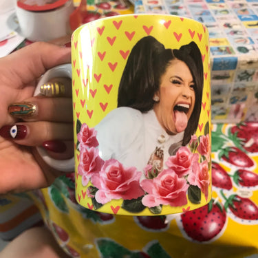 La Cardi Mug by Very That | Full Color Mug | Chingona | Latina | Bidi Bidi | Latina Mug | Mug for Left Handed | Wrapped coffee