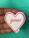 Ganas Heart Sticker by Very That  | Water Resistant Sticker | Cactus Sticker | Latina Sticker