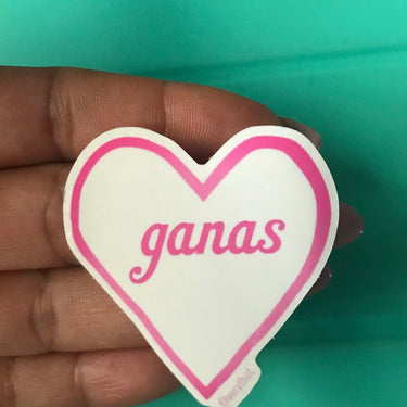 Ganas Heart Sticker by Very That  | Water Resistant Sticker | Cactus Sticker | Latina Sticker