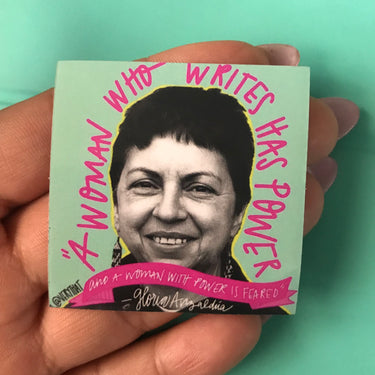 Gloria Anzaldua Sticker by Very That  | Water Resistant Sticker | Cactus Sticker | Latina Sticker