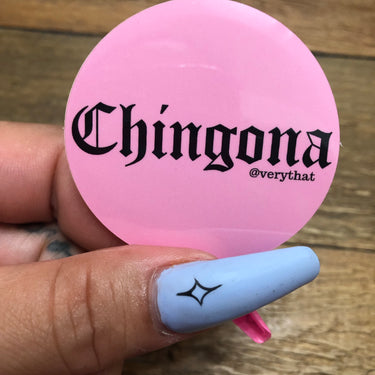 Pink Chingona Old English Sticker