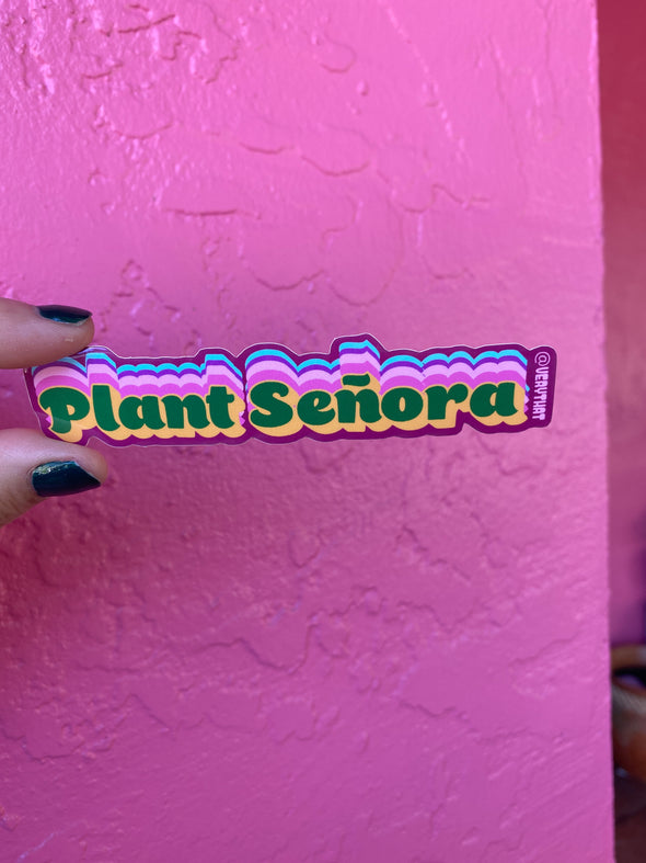 Plant Señora stacked words sticker