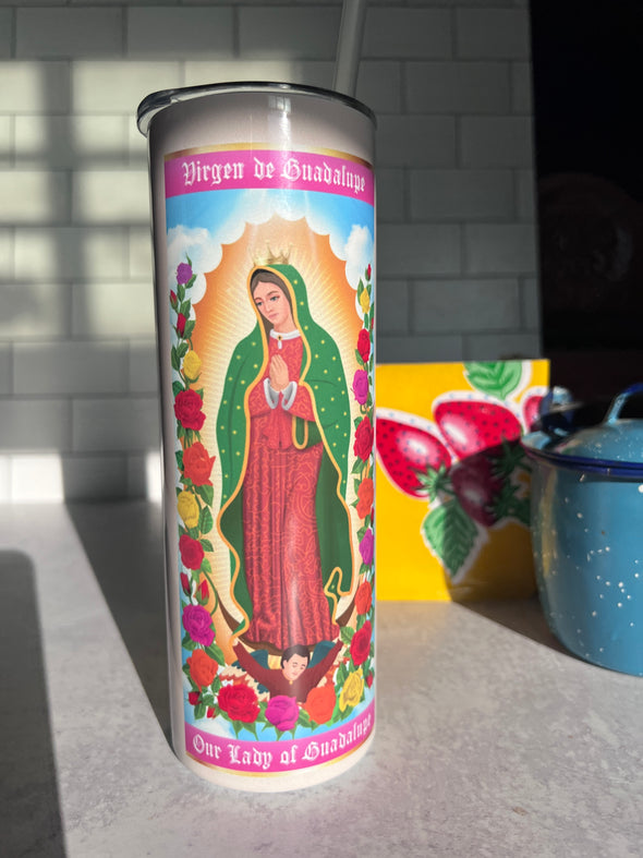 Virgen De Guadalupe Off-White Candle Tumbler