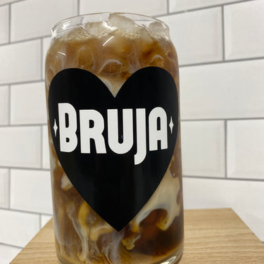 Bruja White & Black Beer Can Glass