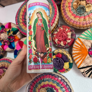 Virgen De Guadalupe Off-White Candle Tumbler