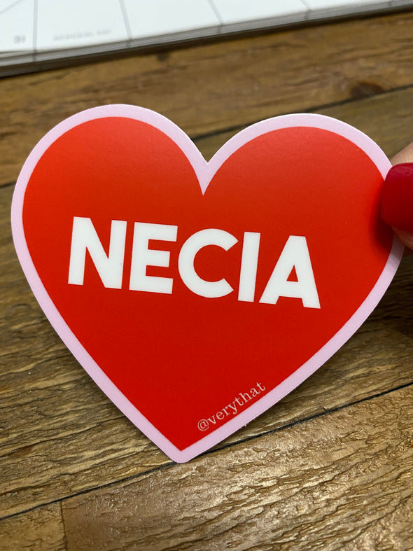 Necia Heart Dye Cut Sticker / pink and red (big)