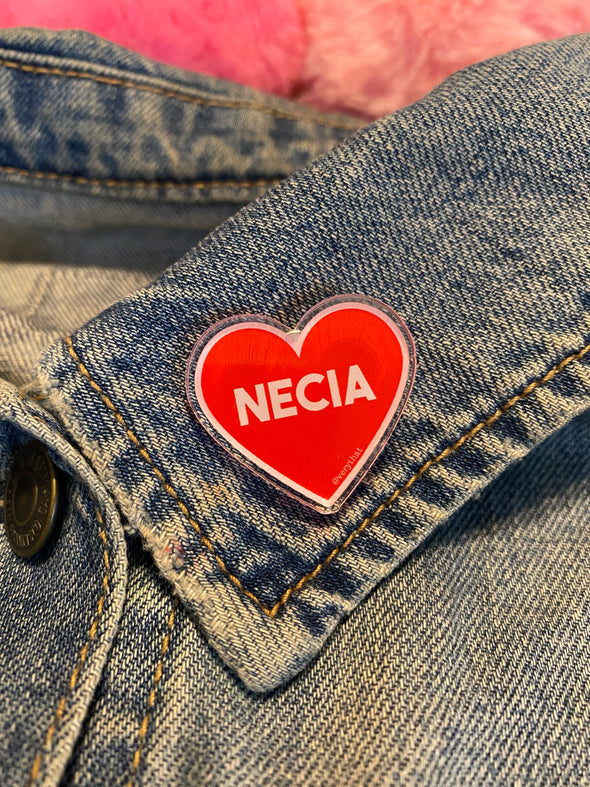 Necia Heart Acrylic Pin