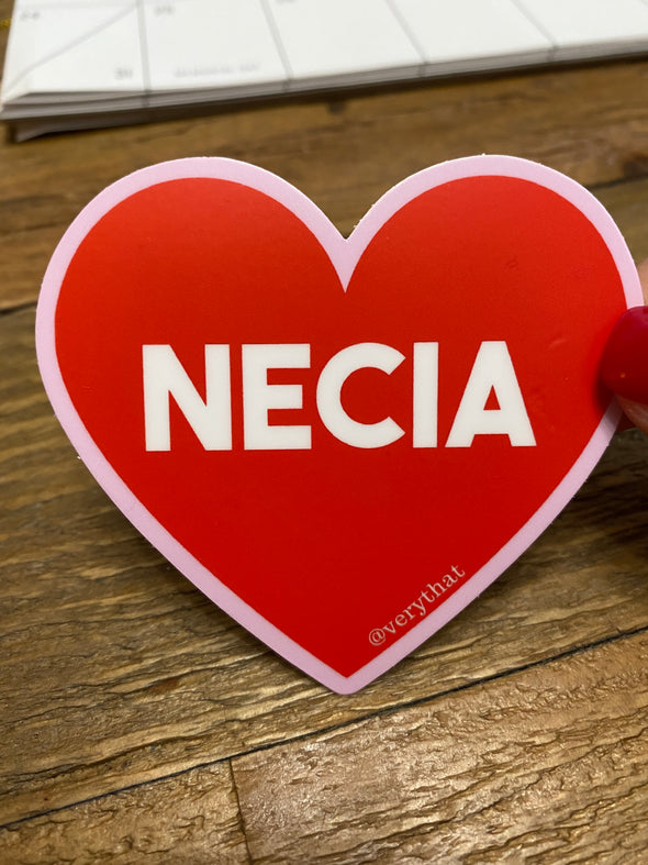 Necia Heart Dye Cut Sticker / pink and red (big)