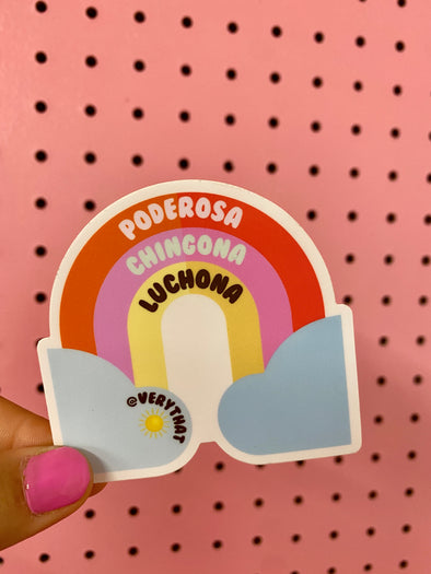 Poderosa, Chingona, Luchona Rainbow Sticker