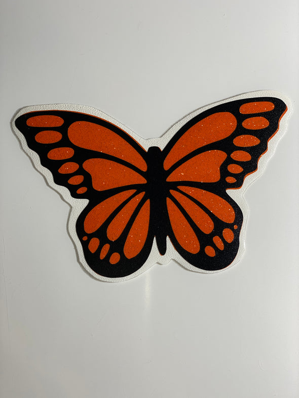 Monarch Butterfly Vinyl Decal (black with glittery orange)