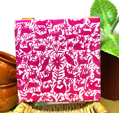 Pink Otomi Floral Tile / Coaster