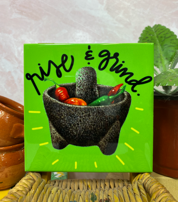 Rise and Grind Molcajete Tile / Coaster
