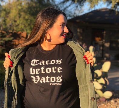 Tacos Before Vatos T shirt by Very That (Black)